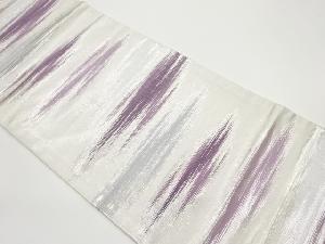 霞に色紙散らし模様織出し開き名古屋帯（額縁仕立て）